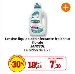 Coccinelle Express SANYTOL Lessive liquide désinfectante fraicheur offre