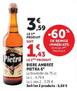U Express Biere ambree pietra 6° offre