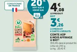 U Express Comte aop 6 mois affinage u bio offre
