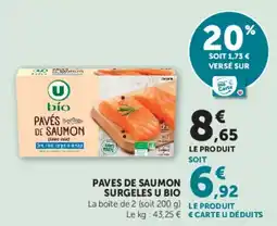 U Express Paves de saumon surgeles u bio offre