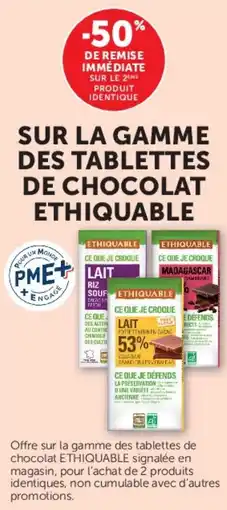 U Express Sur la gamme des tablettes de chocolat ethiquable offre