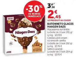 U Express Batonnets glaces haagen dazs offre