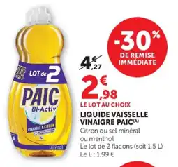 U Express Liquide vaisselle vinaigre paic offre