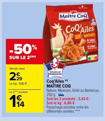 Carrefour Market Coq'Ailes Maitre Coq offre