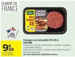Carrefour Drive Socopa - 6 burgers du chef grillés 15% m.g offre