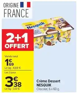 Carrefour Drive Nesquik - crème dessert offre