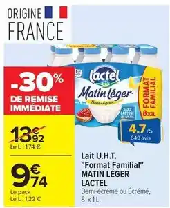 Carrefour Drive Lactel - lait u.h.t. format familial offre