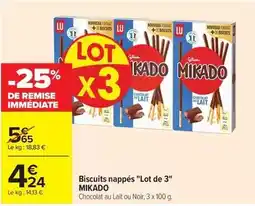 Carrefour Drive Mikado - biscuits nappés lot de 3 offre