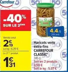Carrefour Drive Carrefour - classic haricots verts extra-fins offre