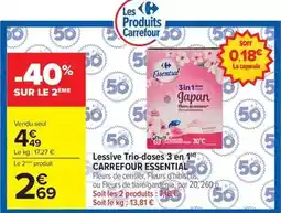 Carrefour Drive Carrefour - lessive trio-doses 3 en 1 essential offre
