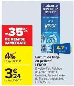 Carrefour Drive Lenor - parfum de linge en perles offre