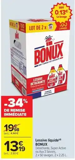 Carrefour Drive Bonux - lessive liquide offre