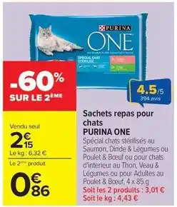 Carrefour Drive Purina - sachets repas pour chats offre