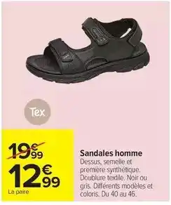 Carrefour Drive Tex - sandales homme offre