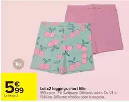 Carrefour Drive Tex - lot x2 leggings short fille offre