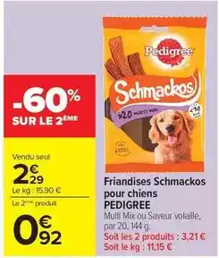 Carrefour Drive Pedigree - friandises schmackos pour chiens offre