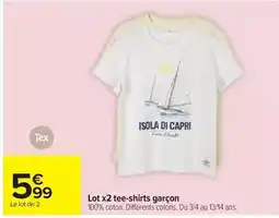 Carrefour Drive Tex - lot x2 tee-shirts garçon offre