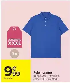 Carrefour Drive Tex - polo homme offre