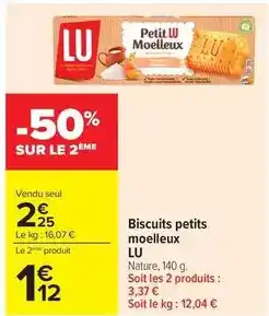 Carrefour Market Lu - biscuits petits moelleux offre