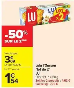 Carrefour Market Lu - lu l'ourson offre