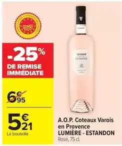 Carrefour Market Estandon - a.o.p. coteaux varois en provence offre