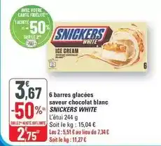 G20 Snickers - 6 barres glacées saveur chocolat blanc offre