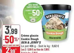 G20 Ben & jerry's - crème glacée cookie dough offre