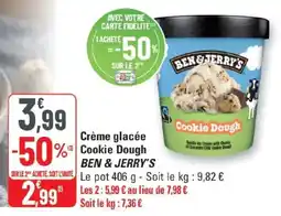 G20 Crème glacée cookie dough ben & jerry's offre