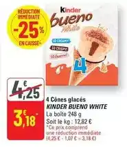 G20 Ferrero rocher - 4 cônes glacés kinder bueno white offre