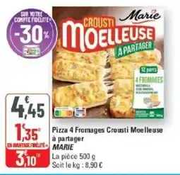 G20 Pizza 4 fromages crousti moelleuse à partager marie offre