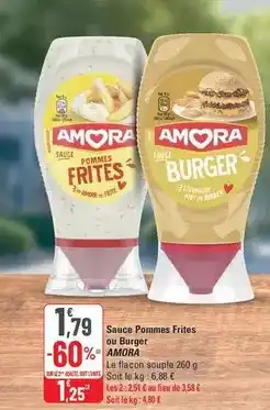 G20 Amora - sauce pommes frites ou burger offre