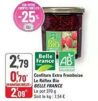 G20 Belle france - confiture extra framboise le réflex bio offre