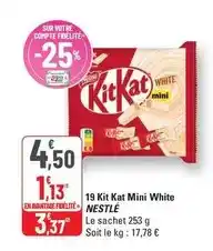 G20 Nestlé - 19 kit kat mini white offre