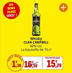 Coccimarket Whisky clan campbell offre