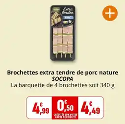 Coccimarket Brochettes extra tendre de porc nature socopa offre