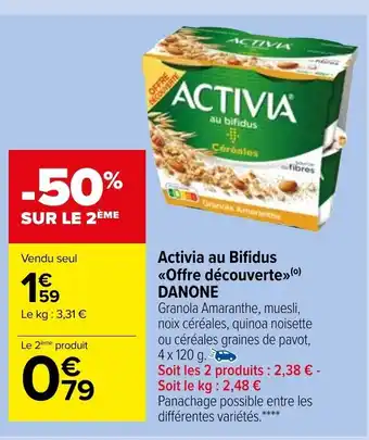 Carrefour Market Activia au Bifidus Offre découverte offre