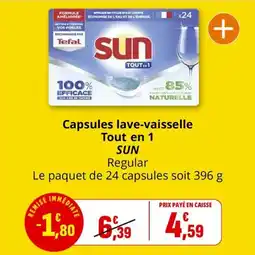 Coccimarket Capsules lave-vaisselle tout en 1 sun offre