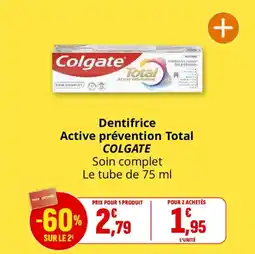 Coccinelle Supermarché Dentifrice active prévention total colgate offre