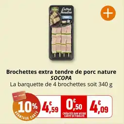 Coccinelle Supermarché Brochettes extra tendre de porc nature socopa offre