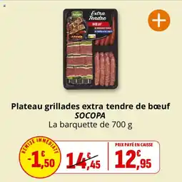 Coccinelle Supermarché Plateau grillades extra tendre de bœuf socopa offre
