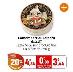 Coccinelle Supermarché Camembert au lait cru gillot offre