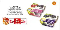 Coccinelle Supermarché Compote charles & alice offre