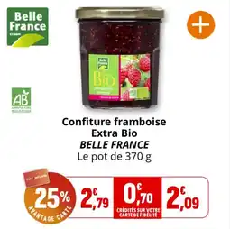 Coccinelle Supermarché Confiture framboise extra bio belle france offre