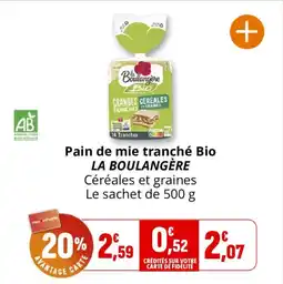 Coccinelle Supermarché Pain de mie tranché bio la boulangère offre