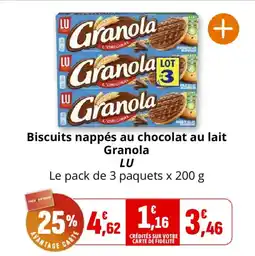 Coccinelle Supermarché Biscuits nappés au chocolat au lait granola lu offre