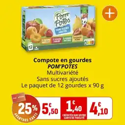 Coccinelle Supermarché Compote en gourdes pom'potes offre