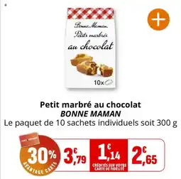 Coccinelle Supermarché Petit marbré au chocolat bonne maman offre