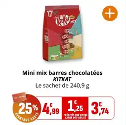 Coccinelle Supermarché Mini mix barres chocolatées kitkat offre