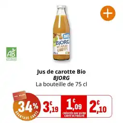 Coccinelle Supermarché Jus de carotte bio bjorg offre