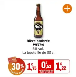 Coccinelle Supermarché Bière ambrée pietra offre